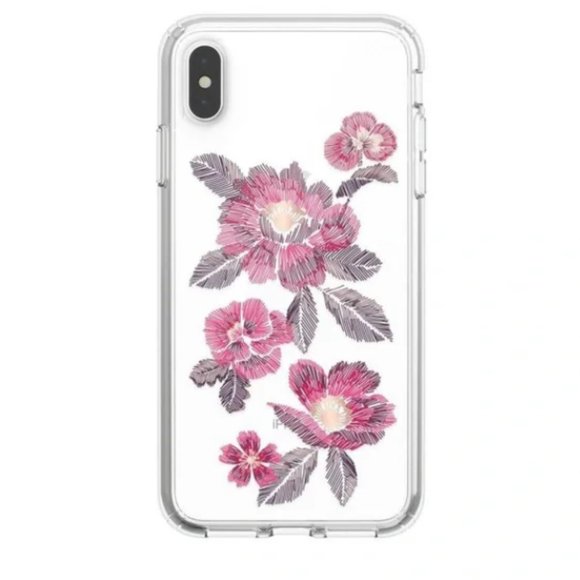 Speck Presidio Clear Glitter Floral iPhone X/XS Cell Phone Case - Picture 3 of 4